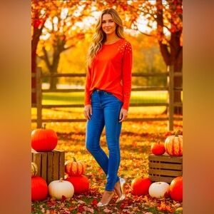 MICHAEL KORS - Orange Studded Drop Shoulder ~ NWT